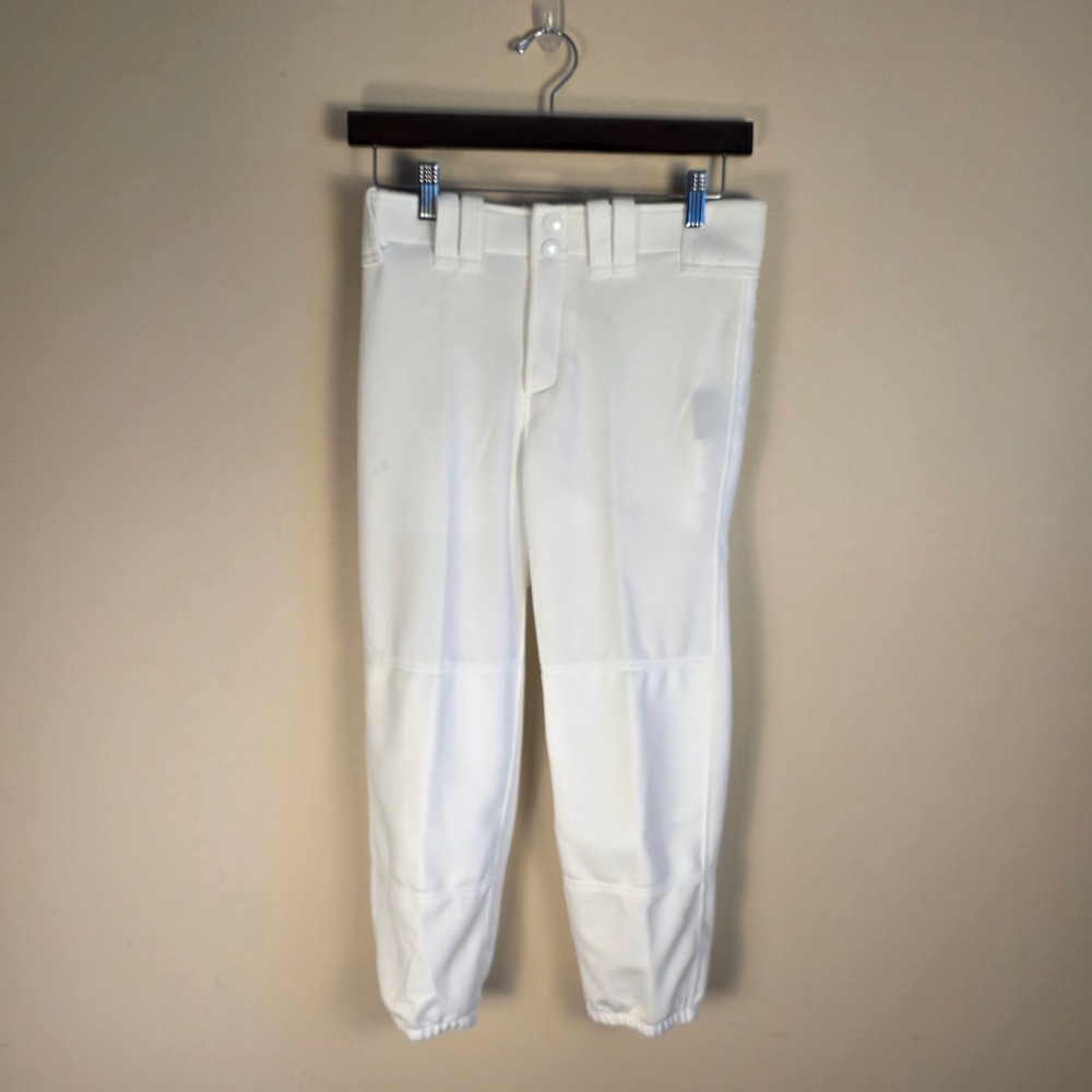 NWT Mizuno Softball Pants Womens Small White Elastic Bottom Double Knit Baseball - Picture 3 of 10